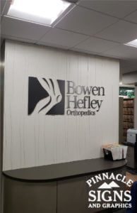Bowen Hefley Brushed Pewter Laminate on Acrylic Interior Sign