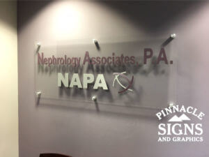 Nephrology Associates Acrylic Standoff Dimensional Letters Interior Sign