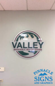 Valley Behavioral Acrylic Vinyl Interior Sign