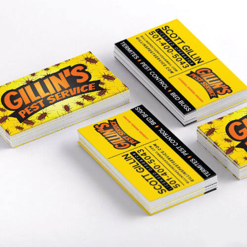 Gillin's Pest Services custom design business card by Pinnacle Signs