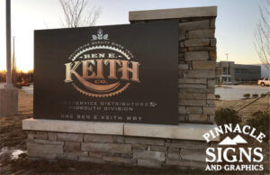 Push Through Custom Monument Sign for Ben E. Keith