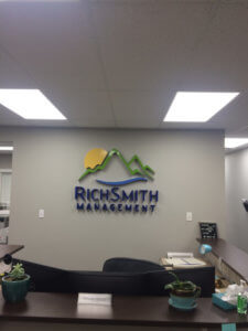 Rich Smith Management Lobby Sign