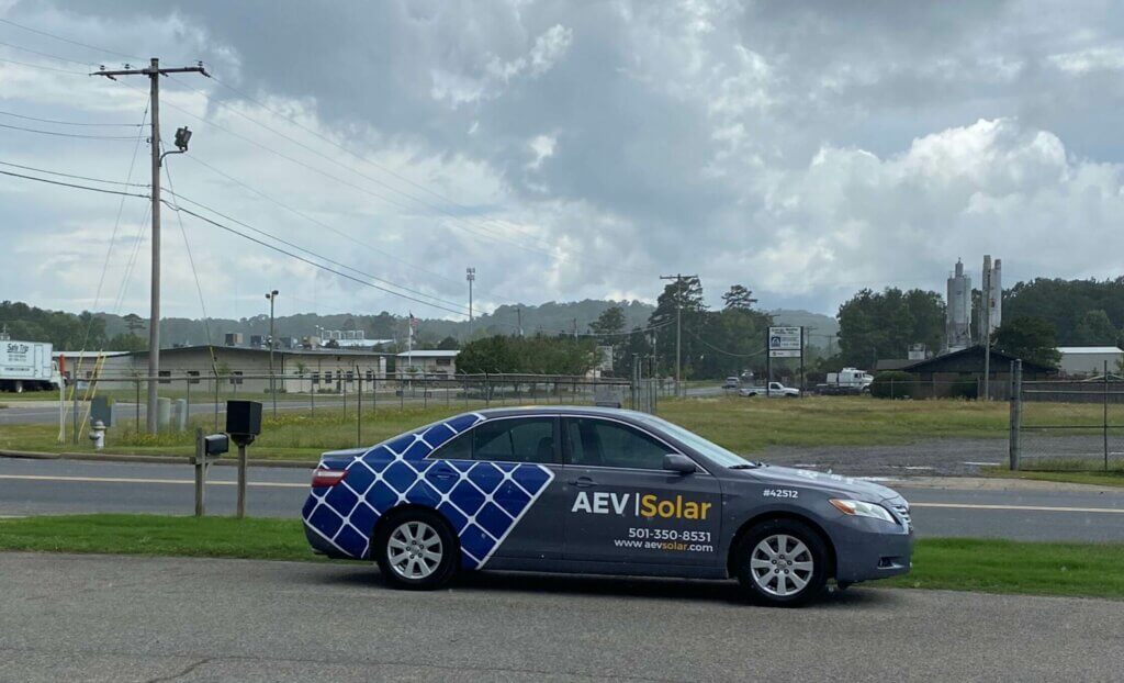 AEV Solar work car custom vehicle wrap