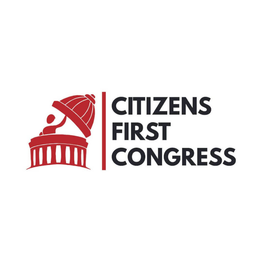 First citizens congress logo with red state capitol graphic and black lettering