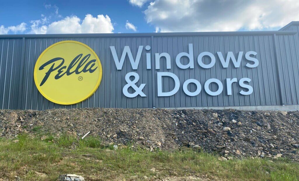 Pella Windows & Doors building sign
