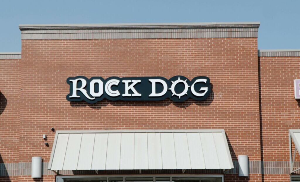 rock dog exterior building sign